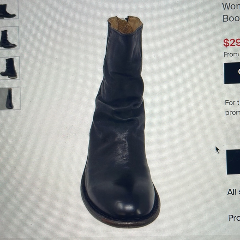 Moma dark green leather back zipper boot